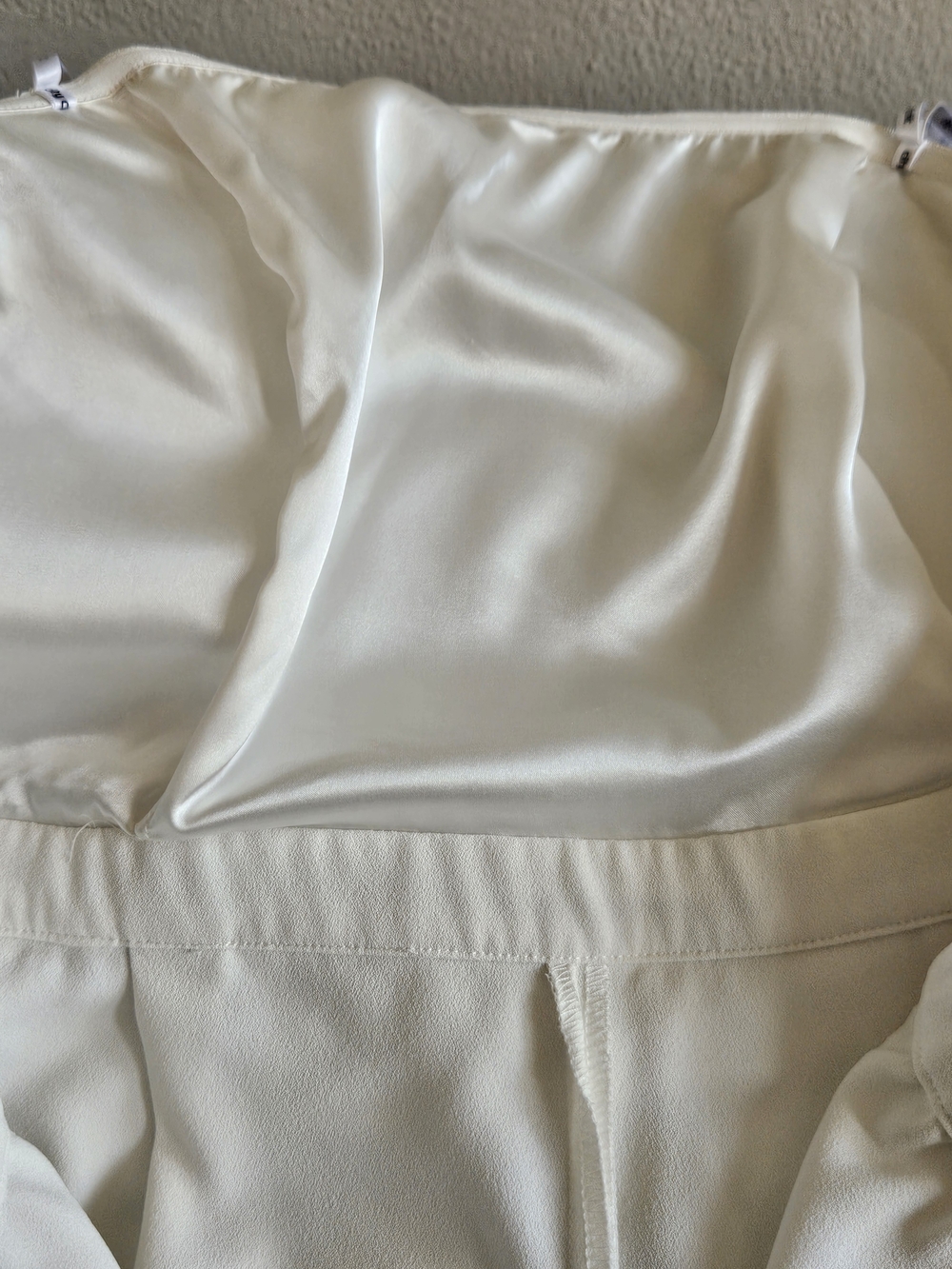 City Chic Ivory Strapless Wide-Leg Jumpsuit with Draped Overlay - Picture 10 of 15